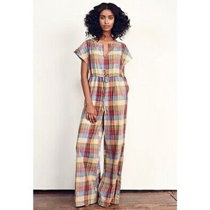 Ace & Jig suit up jumpsuit in madras plaid cotton size XS